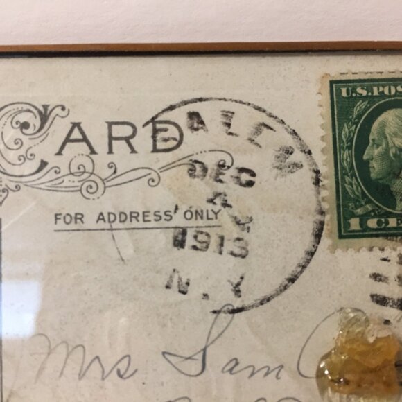 1913 Postcard Santa Christmas On Phone Series 213C Postmark Salem N.Y. In Glass - Picture 4 of 4